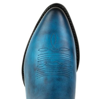 Mayura Boots 2374 Vintage Blauw/ Dames Cowboy fashion Enkellaars Spitse Neus Western Hak Echt Leer