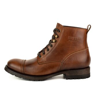 Mayura Boots 2478 Kastanje/Bruin Veter Laars Urban Outdoor Cowboy Militair Enkel Model Heren Ronde Neus Veter Sluiting