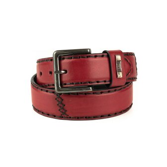 Mayura Riem 925 Rood Cowboy Western 4 cm Brede Jeans Riem Verwisselbare Gesp Glad leder Vooraanzicht