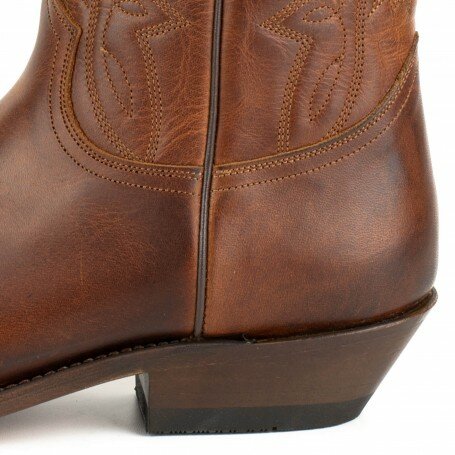 Mayura Boots 1920 Brown Pointed Cowboy Western Line Dance Ladies Men Boots Slanted Heel Genuine Leather Detail Heel