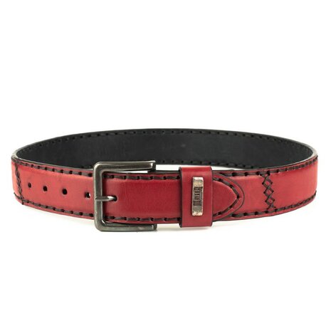 Mayura Riem 925 Rood Cowboy Western 4 cm Brede Jeans Riem Verwisselbare Gesp Glad leder